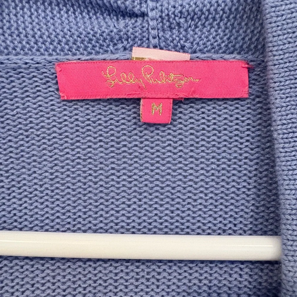 Lilly Pulitzer Noble Fringe Cardigan - Periwinkle Purple, Size M, Like New - Picture 2 of 4